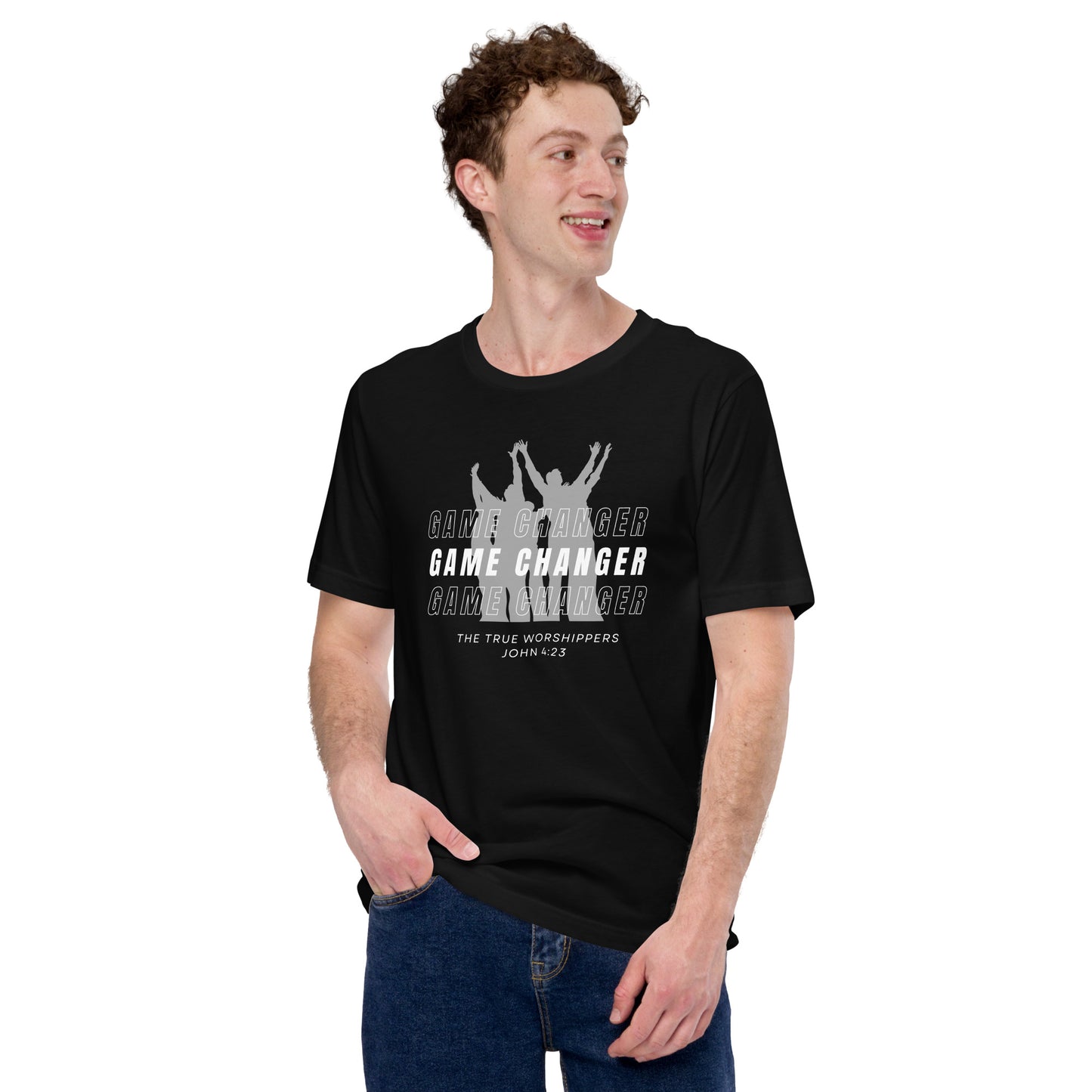Game Changer Worship Gray (John 4:23) Unisex T-shirt