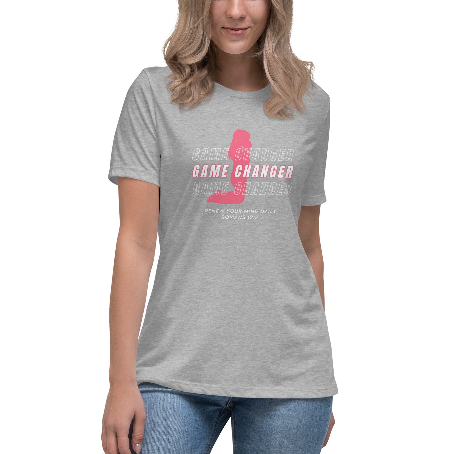 Women's Game Changer Pink Print - Relaxed T-Shirt