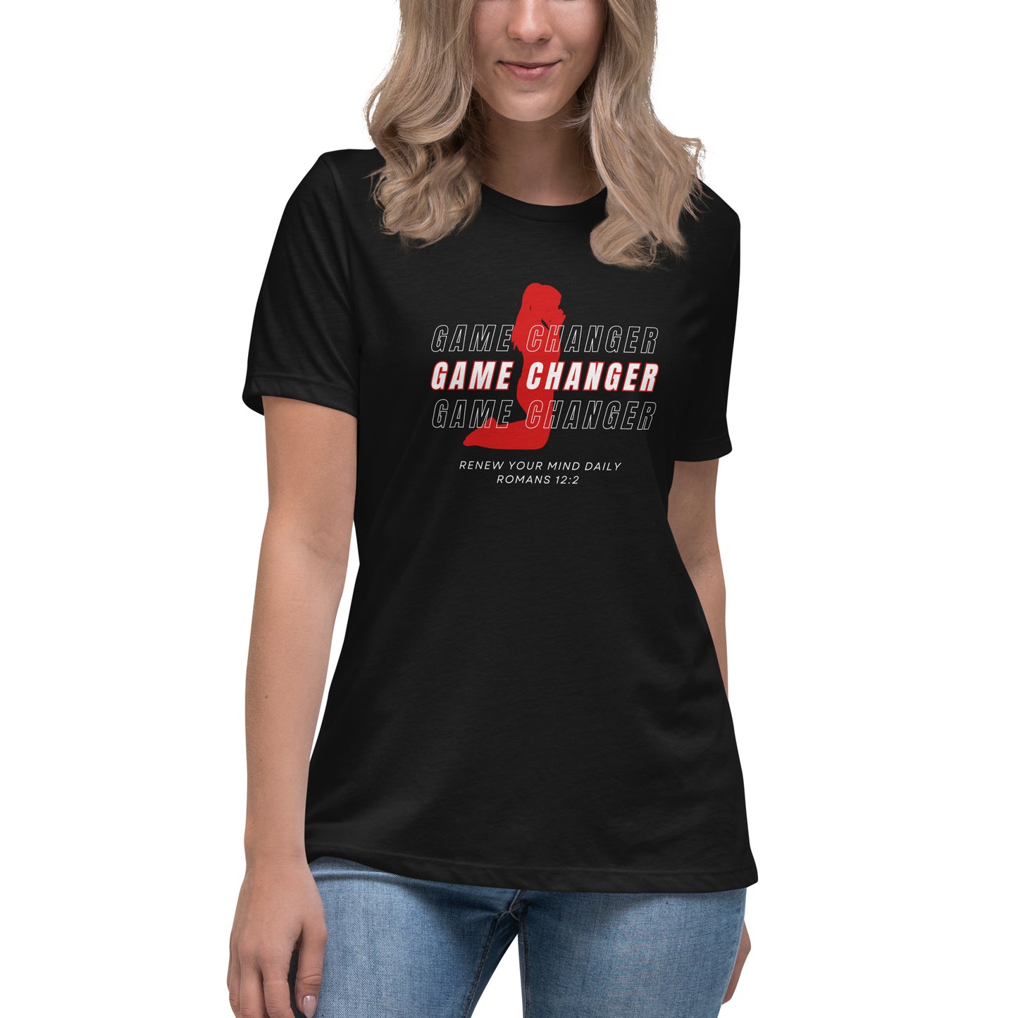 Women's Game Changer Red Print - Relaxed T-Shirt