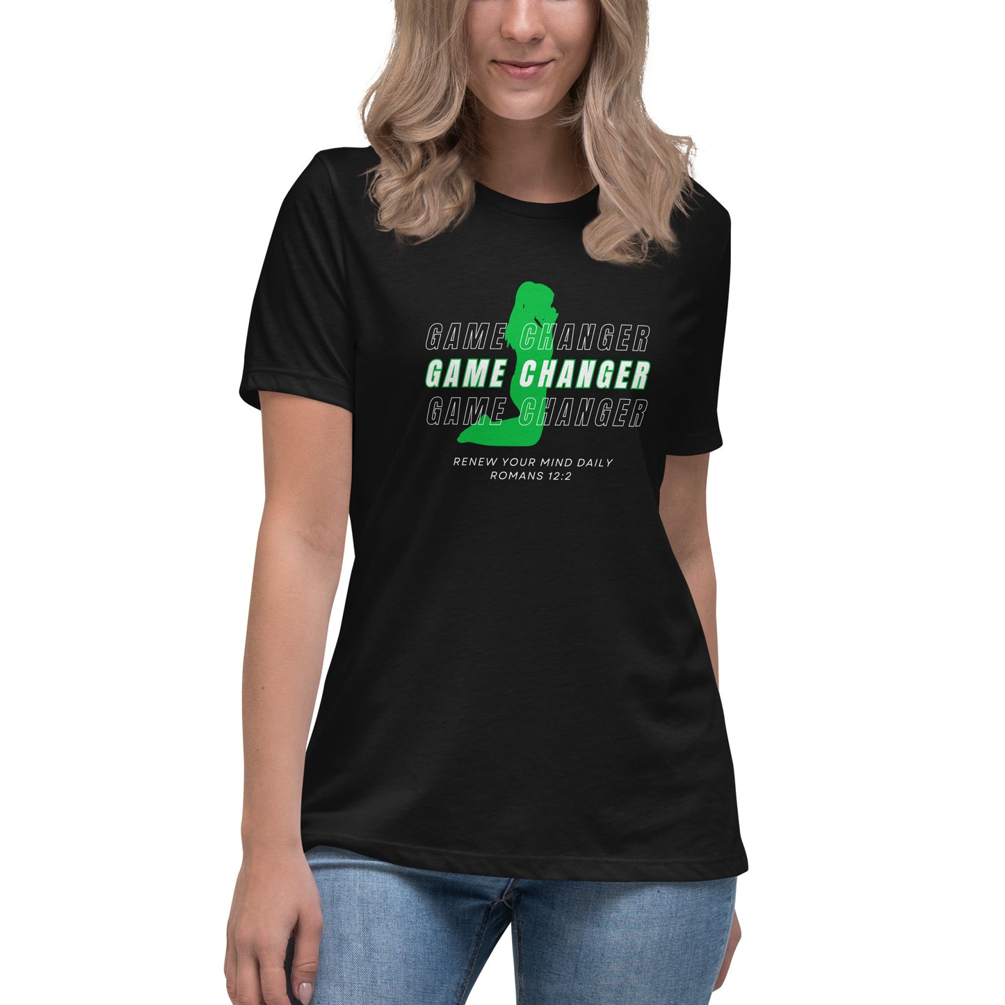 Women's Game Changer Green Print - Relaxed T-Shirt