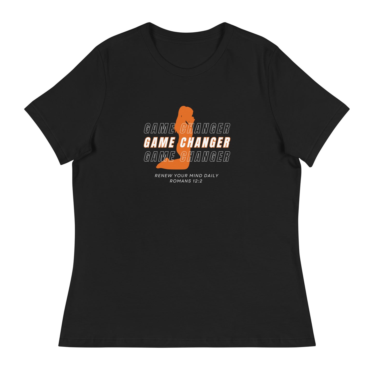 Women's Game Changer Orange Print - Relaxed T-Shirt