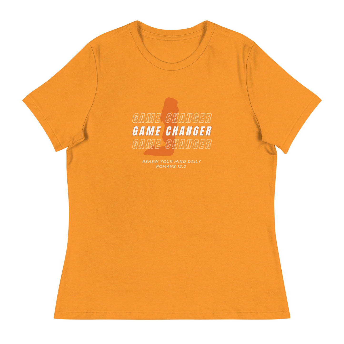 Women's Game Changer Orange Print - Relaxed T-Shirt