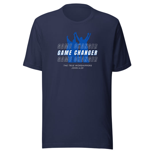 Game Changer (John 4:23) Blue Unisex t-shirt