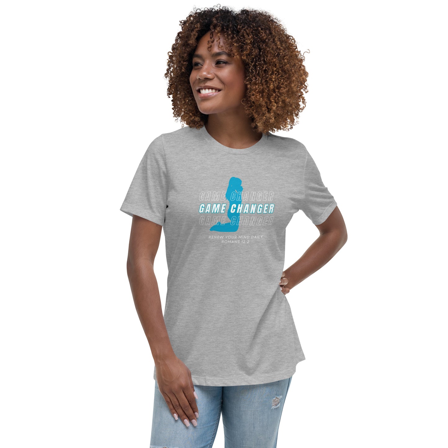 Women's Game Changer Teal Print - Relaxed T-Shirt