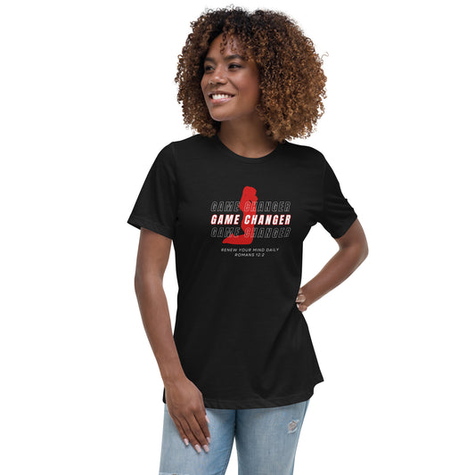 Women's Game Changer Red Print - Relaxed T-Shirt