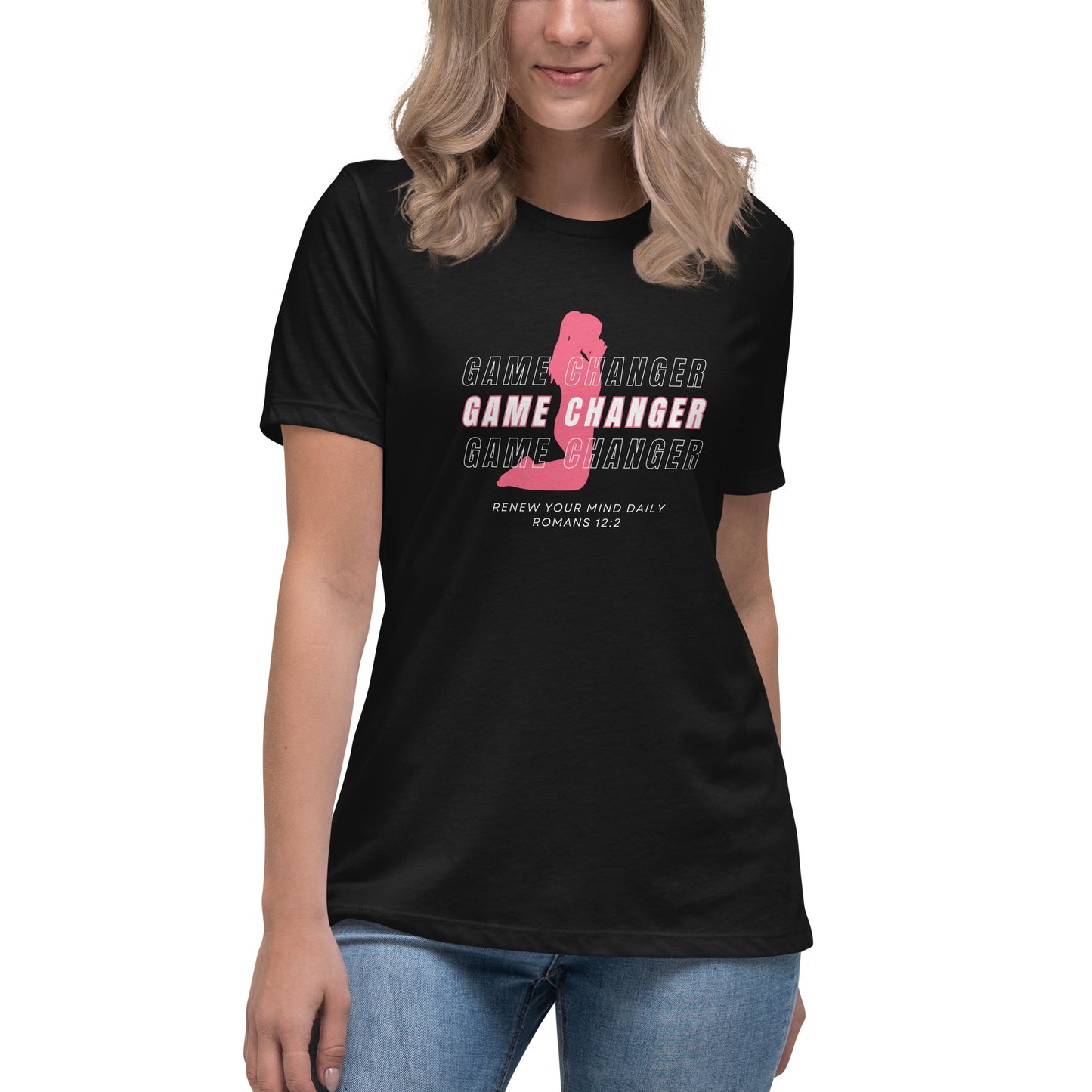 Women's Game Changer Pink Print - Relaxed T-Shirt