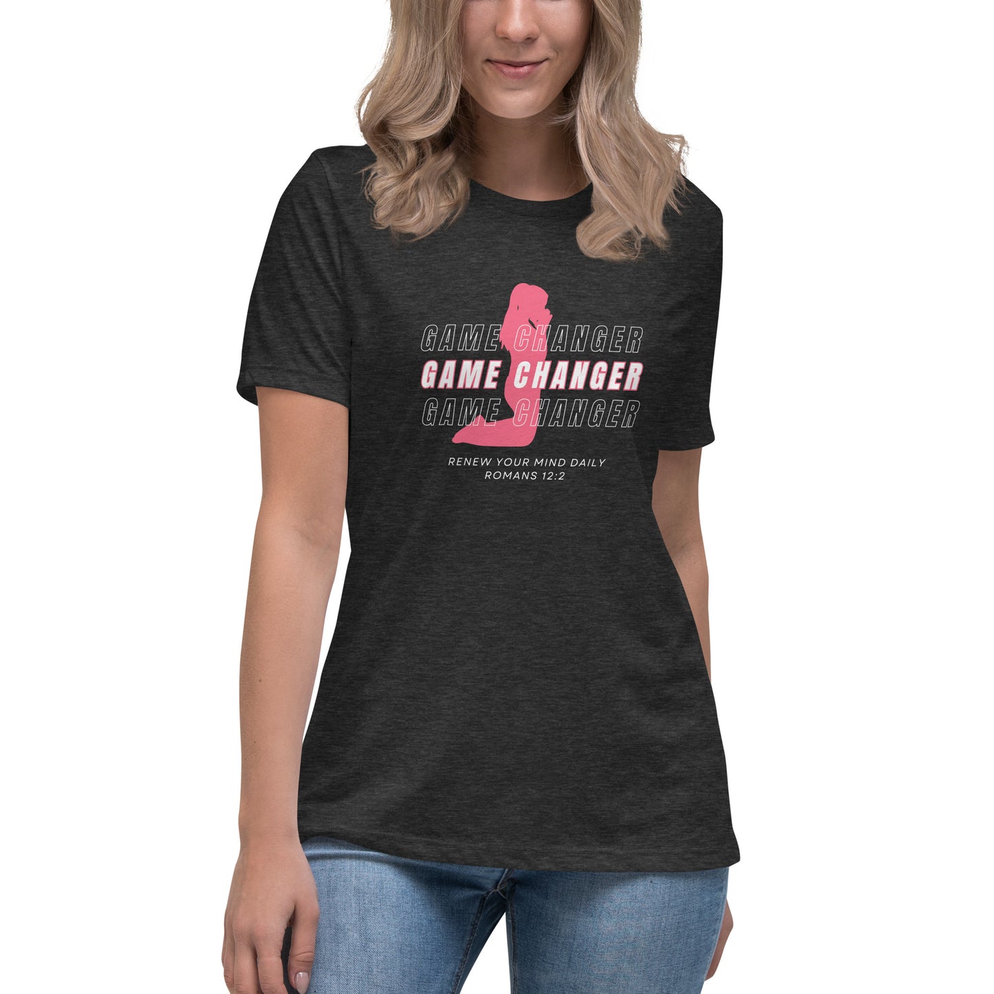 Women's Game Changer Pink Print - Relaxed T-Shirt