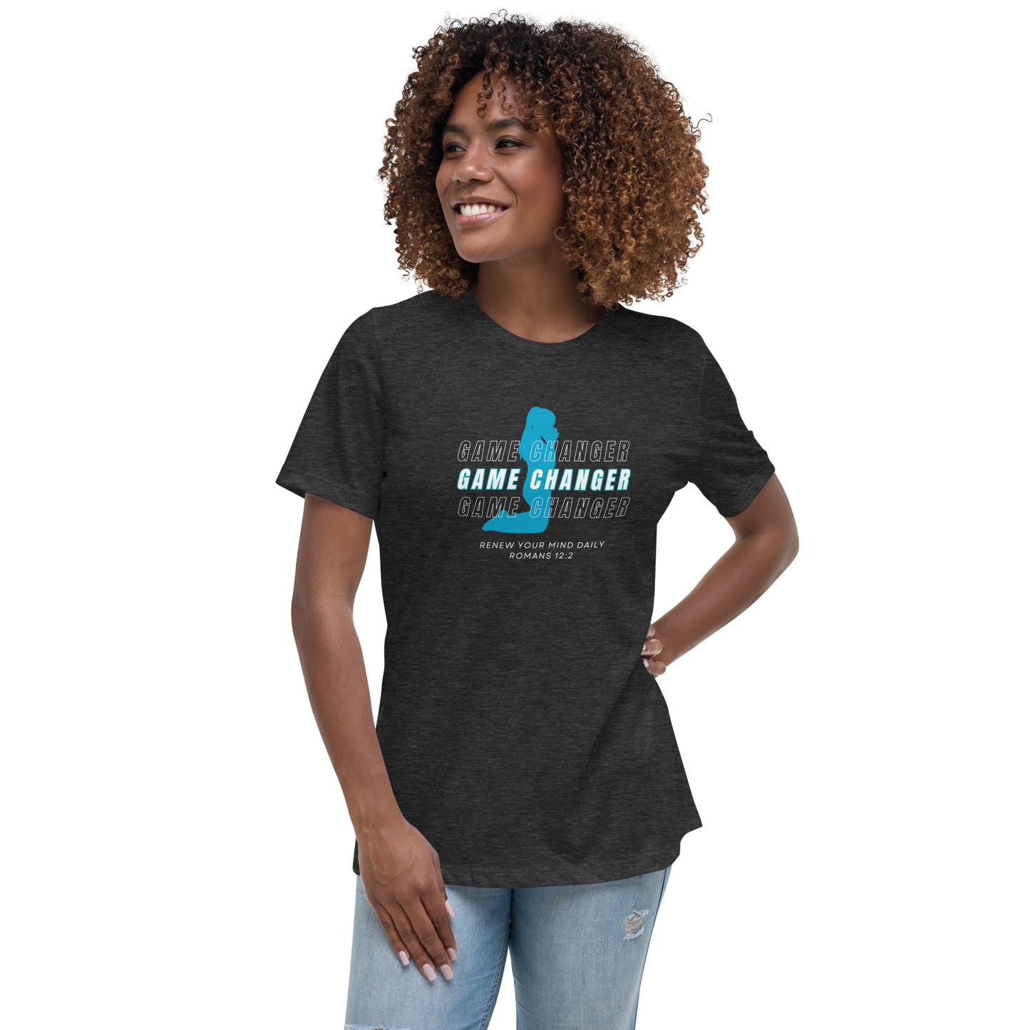 Women's Game Changer Teal Print - Relaxed T-Shirt