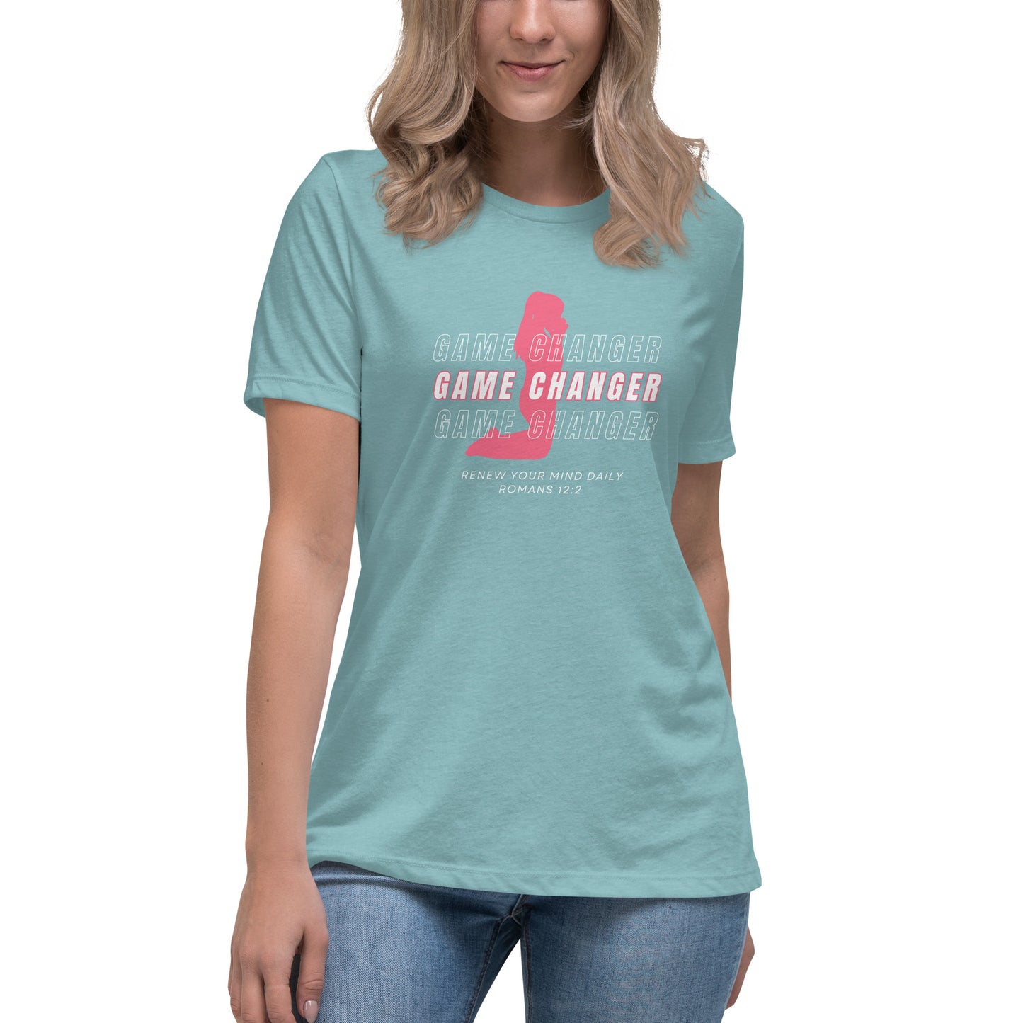 Women's Game Changer Pink Print - Relaxed T-Shirt