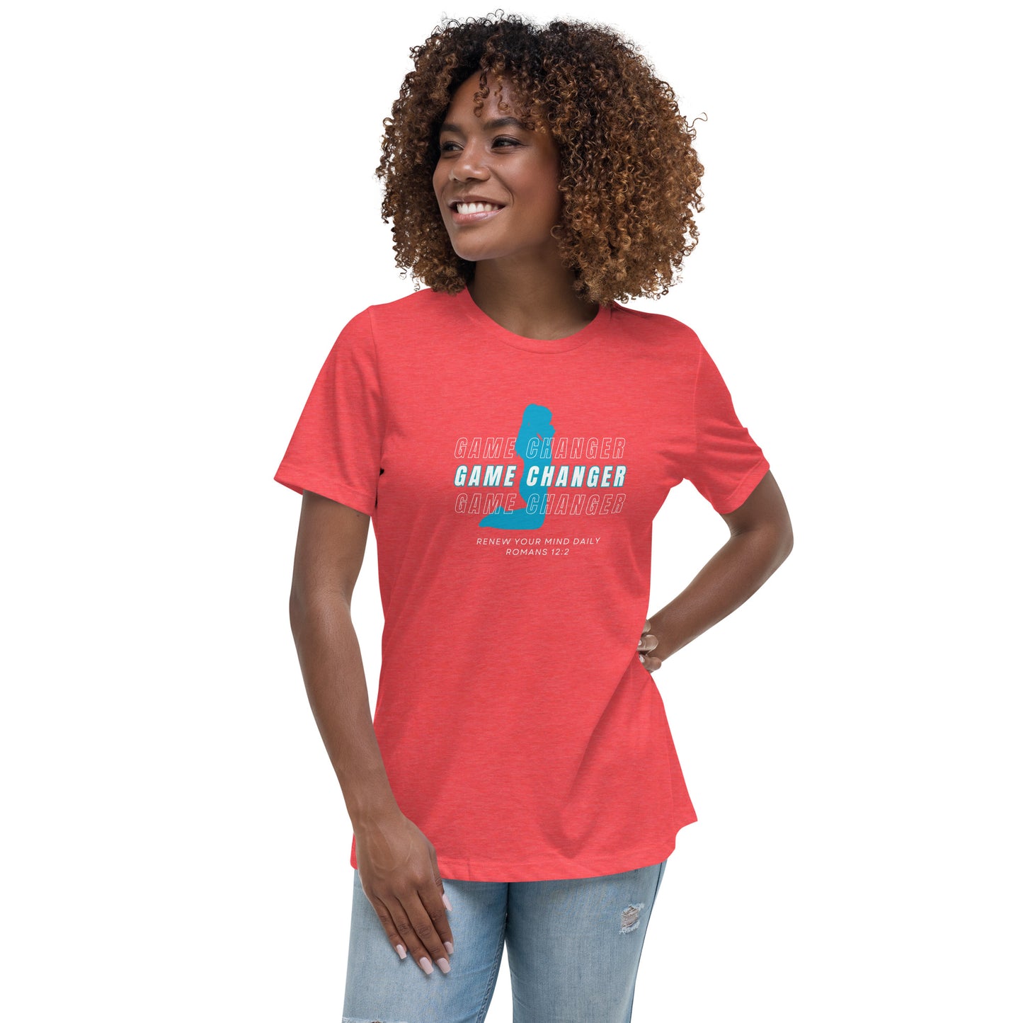 Women's Game Changer Teal Print - Relaxed T-Shirt