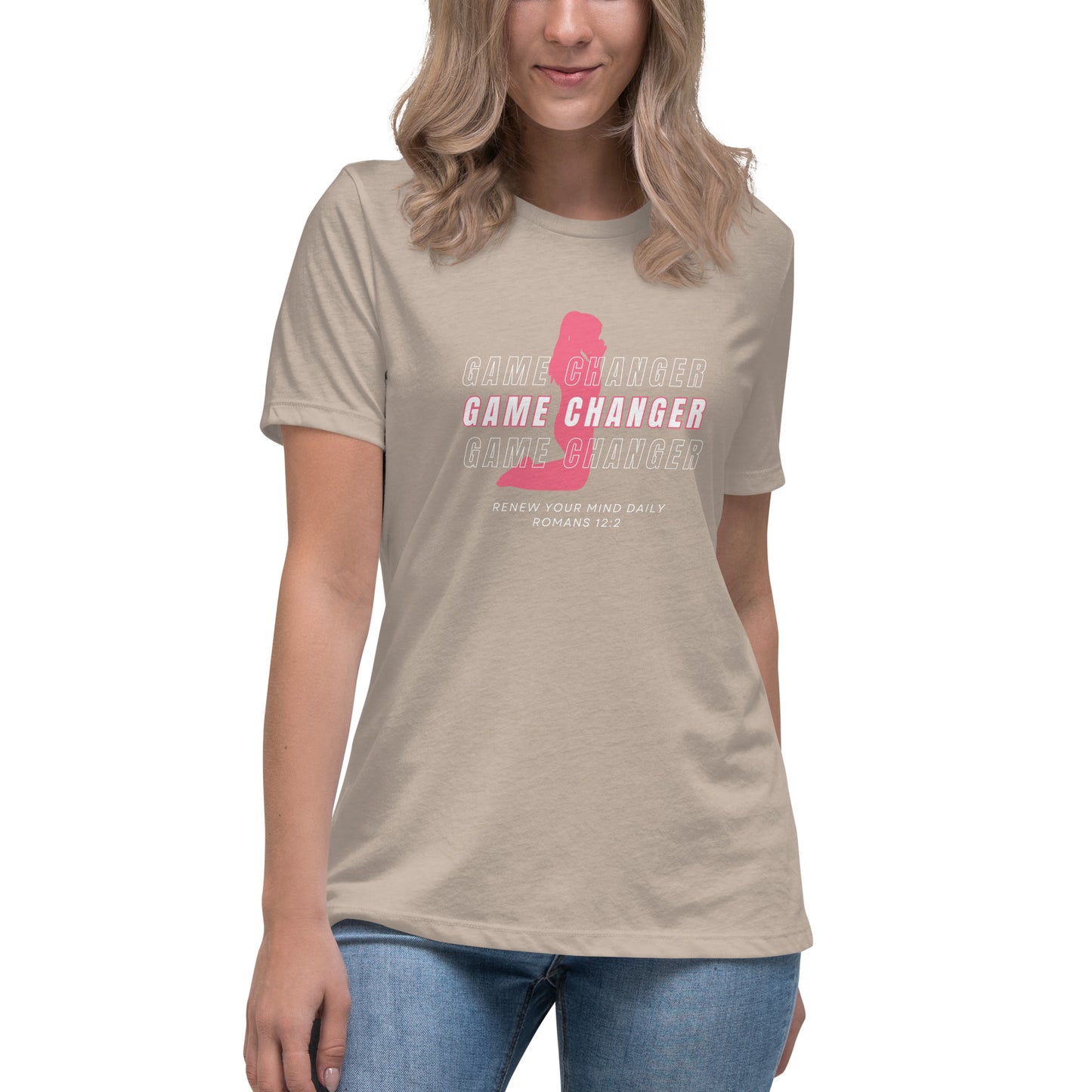 Women's Game Changer Pink Print - Relaxed T-Shirt