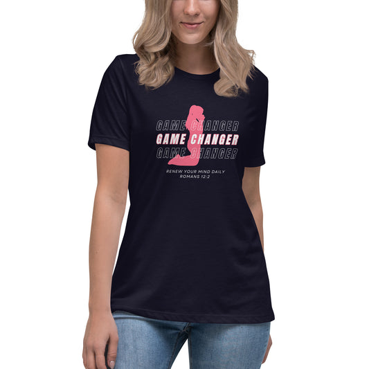 Women's Game Changer Pink Print - Relaxed T-Shirt