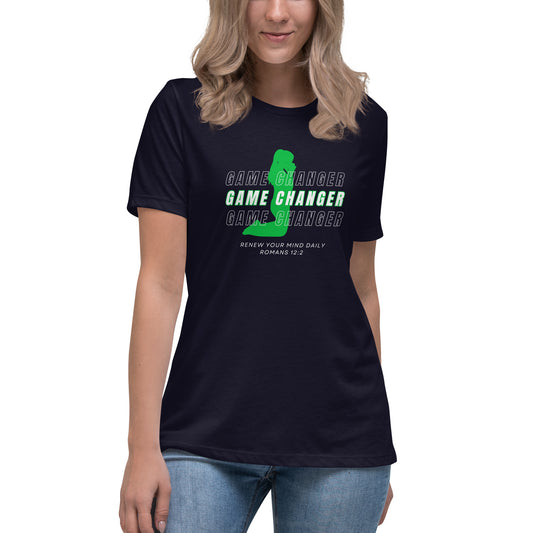 Women's Game Changer Green Print - Relaxed T-Shirt