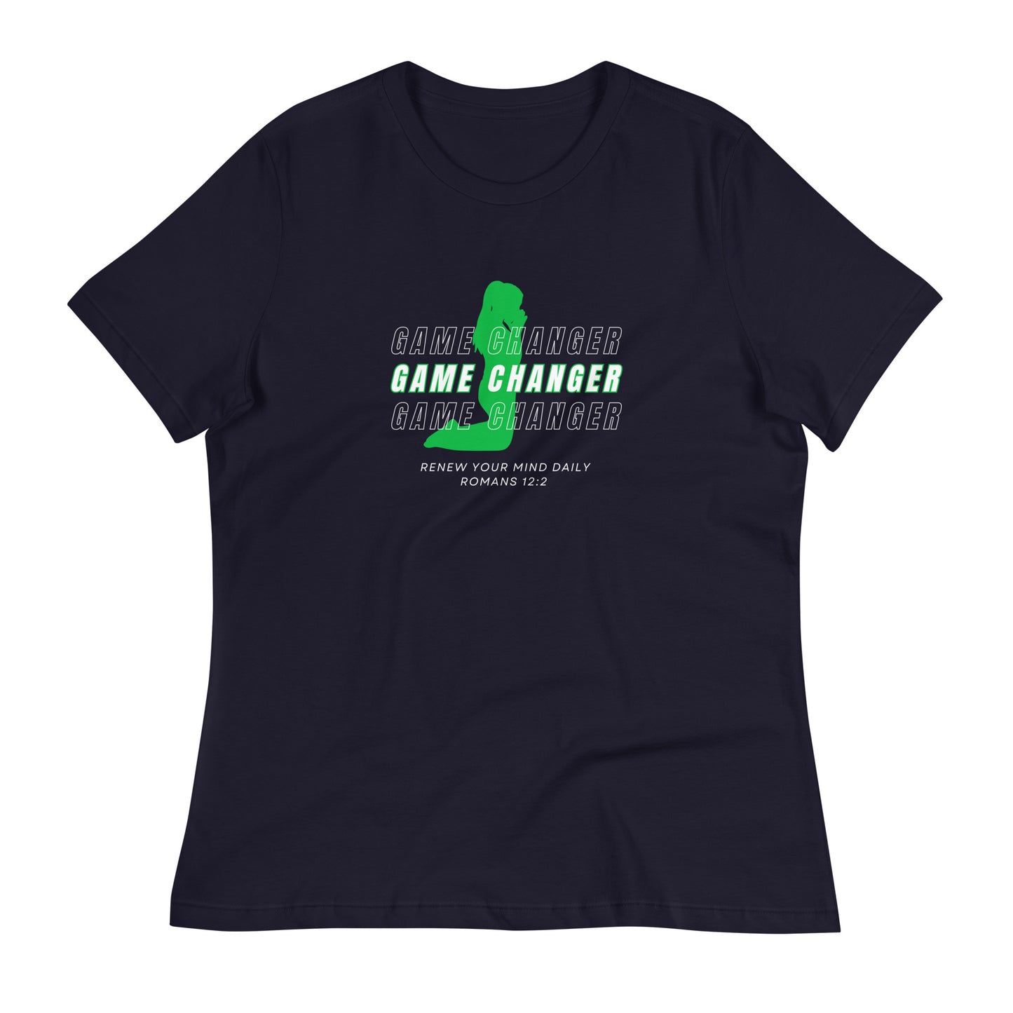 Women's Game Changer Green Print - Relaxed T-Shirt