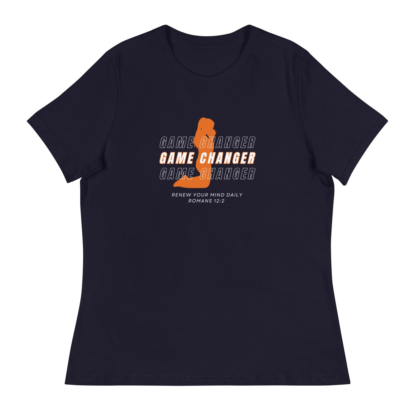 Women's Game Changer Orange Print - Relaxed T-Shirt
